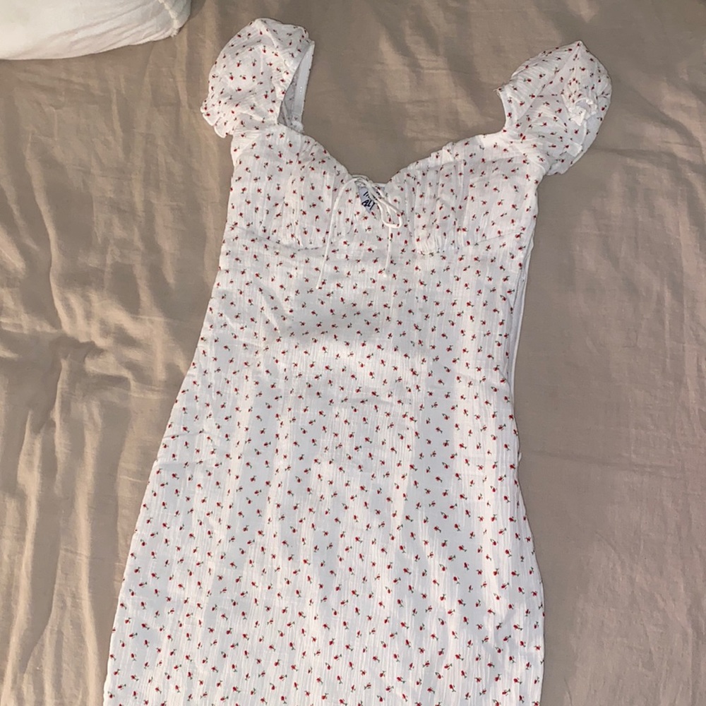 White & Red Princess Polly Mini Dress